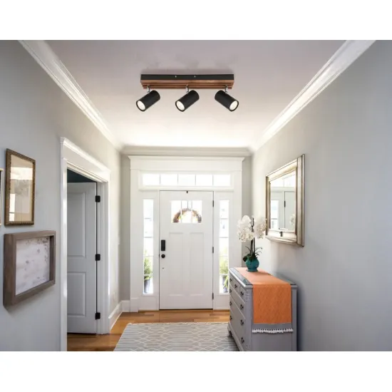 Globo Kayden fekete-barna mennyezeti spotlámpa (GLO-57909-3) GU10 3 izzós IP20