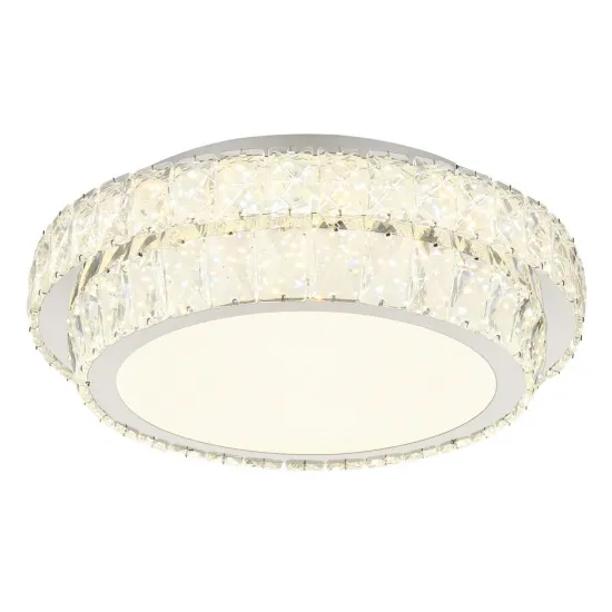 Globo Klara króm-átlátszó távirányítós kristály LED mennyezeti lámpa (GLO-68157-38) LED 1 izzós IP20