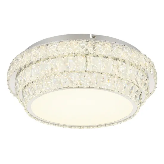 Globo Klara króm-átlátszó távirányítós kristály LED mennyezeti lámpa (GLO-68157-48) LED 1 izzós IP20