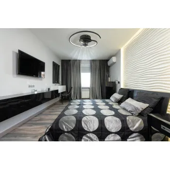 Globo Koren fekete távirányítós LED mennyezeti ventilátor (GLO-03660) LED 1 izzós IP20