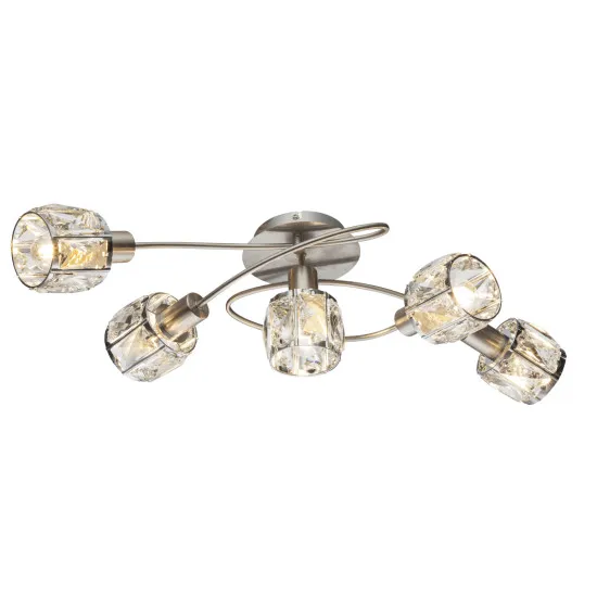 Globo Kris króm-átlátszó mennyezeti spotlámpa (GLO-54356-5) E14 5 izzós IP20