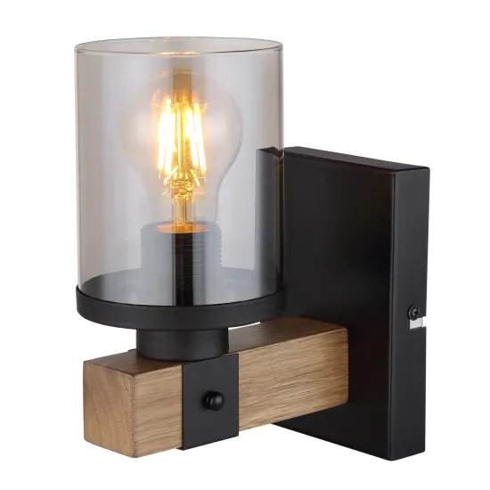 Globo Lila fekete-füstszürke fali lámpa (GLO-15555W) E27 1 izzós IP20