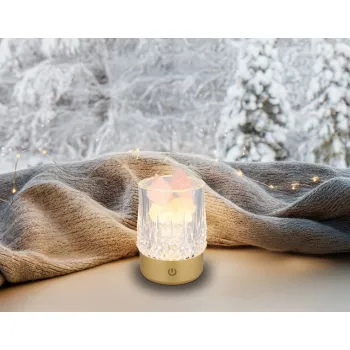 Globo Lizzy arany-átlátszó kristály  effect LED asztali lámpa (GLO-21044) LED 1 izzós IP20