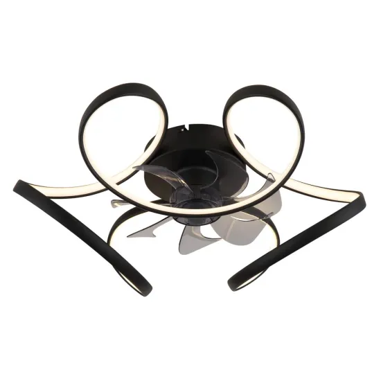 Globo Loris fekete-opál távirányítós LED mennyezeti ventilátor (GLO-03638) LED 1 izzós IP20