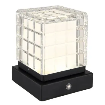 Globo Lunki fekete-átlátszó LED asztali lámpa (GLO-21009S) LED 1 izzós IP20