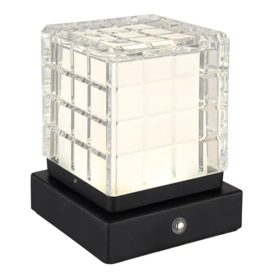 Globo Lunki fekete-átlátszó LED asztali lámpa (GLO-21009S) LED 1 izzós IP20