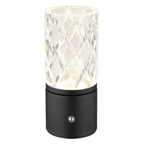 Globo Lunki fekete-átlátszó LED asztali lámpa (GLO-21010S) LED 1 izzós IP20