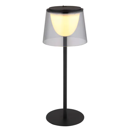 Globo Mariam fekete-füstszínű  vízvédett LED asztali lámpa (GLO-58462S) LED 1 izzós IP44