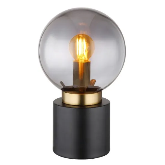 Globo Marka fekete-füstszürke asztali lámpa (GLO-21003BB) E14 1 izzós IP20