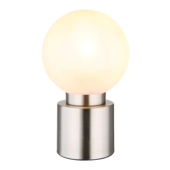 Globo Marka nikkel-opál asztali lámpa (GLO-21003N) E14 1 izzós IP20