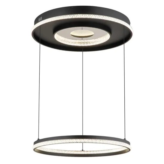 Globo Marsh fekete-átlátszó távirányítós LED függesztett lámpa (GLO-48041H) LED 1 izzós IP20