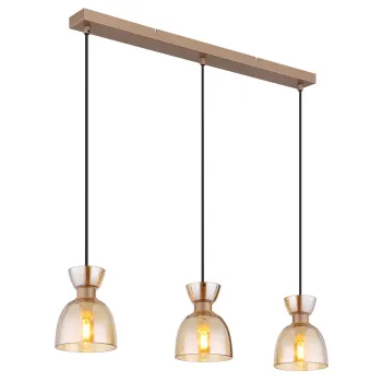 Globo Massey barna-borostyán  függesztett lámpa (GLO-15769A-3) E14 3 izzós IP20