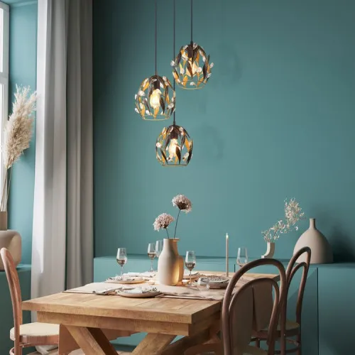 Globo Mika fekete-arany  függesztett lámpa (GLO-15759-3HR) E27 3 izzós IP20