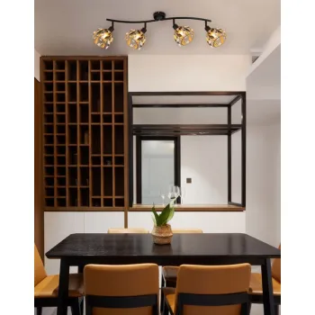 Globo Mika fekete-arany  mennyezeti spotlámpa (GLO-15759-4) E14 4 izzós IP20