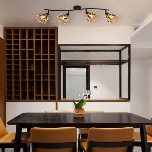 Globo Mika fekete-arany  mennyezeti spotlámpa (GLO-15759-4) E14 4 izzós IP20