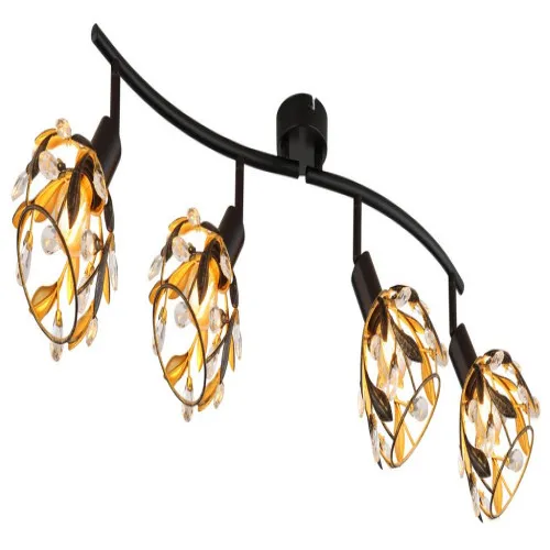 Globo Mika fekete-arany  mennyezeti spotlámpa (GLO-15759-4) E14 4 izzós IP20