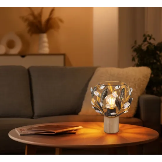 Globo Mika barna-arany  asztali lámpa (GLO-15759T) E27 1 izzós IP20