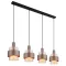 Globo Milley fekete-borostyán  függesztett lámpa (GLO-15560-4HA) E27 4 izzós IP20
