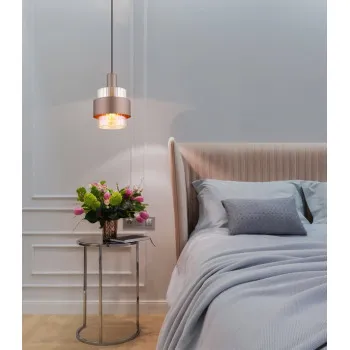 Globo Milley fekete-borostyán  függesztett lámpa (GLO-15560HA) E27 1 izzós IP20