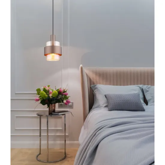 Globo Milley fekete-borostyán  függesztett lámpa (GLO-15560HA) E27 1 izzós IP20