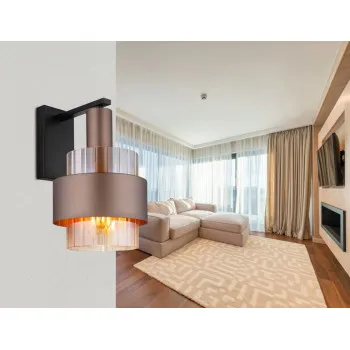 Globo Milley fekete-borostyán  fali lámpa (GLO-15560WA) E27 1 izzós IP20