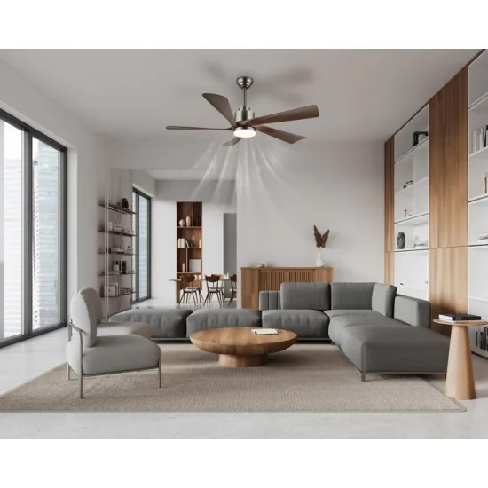 Globo Modesto szürke-barna távirányítós LED mennyezeti ventilátor (GLO-03606) LED 1 izzós IP20