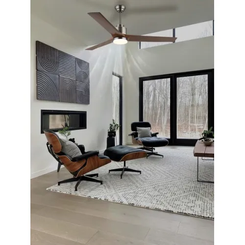 Globo Modesto szürke-barna távirányítós LED mennyezeti ventilátor (GLO-03607) LED 1 izzós IP20