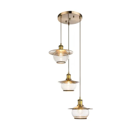 Globo Nevis bronz-átlátszó függesztett lámpa (GLO-69030-3H) E27 3 izzós IP20