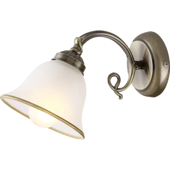 Globo Odin sárgaréz-fehér falikar (GLO-60208W) E27 1 izzós IP20