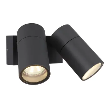 Globo Piper antracit-átlátszó vízvédett kültéri fali lámpa (GLO-3209-2) GU10 2 izzós IP44