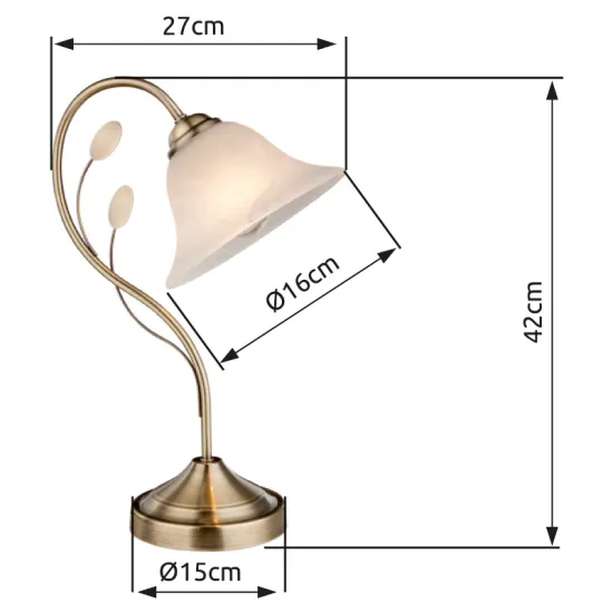 Globo Posadas sárgaréz-fehér asztali lámpa (GLO-69007-1T) E27 1 izzós IP20