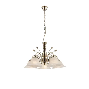 Globo Posadas sárgaréz-fehér csillár (GLO-69007-5H) E27 5 izzós IP20