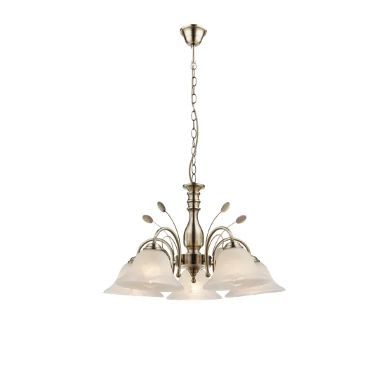 Globo Posadas sárgaréz-fehér csillár (GLO-69007-5H) E27 5 izzós IP20