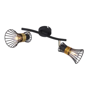 Globo Purra fekete-arany mennyezeti spotlámpa (GLO-54814-2) E14 2 izzós IP20