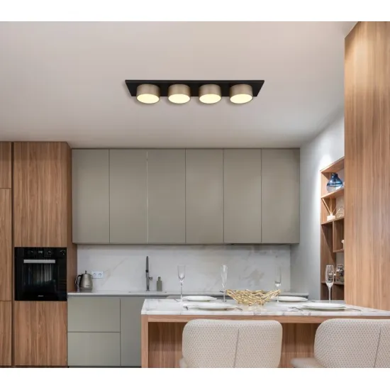 Globo Raymond fekete-pezsgő   LED mennyezeti lámpa (GLO-56964-4) LED 1 izzós IP20