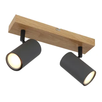 Globo Robby barna-szürke mennyezeti spotlámpa (GLO-57911-2G) GU10 2 izzós IP20