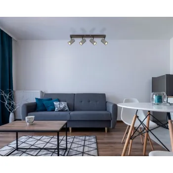 Globo Robby szürke mennyezeti spotlámpa (GLO-57911-4S) GU10 4 izzós IP20