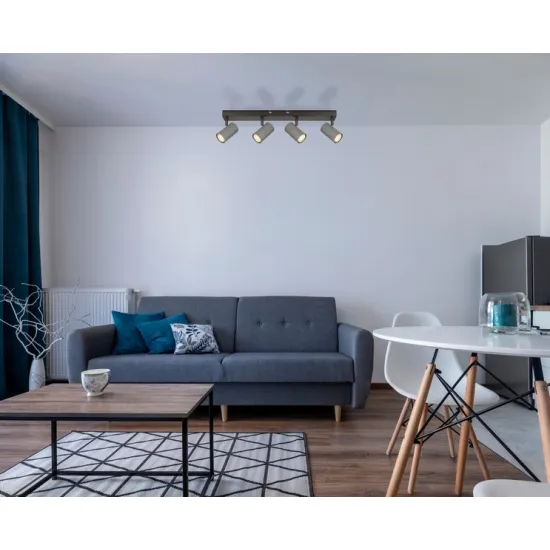 Globo Robby szürke mennyezeti spotlámpa (GLO-57911-4S) GU10 4 izzós IP20