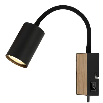 Globo Robby fekete fali spotlámpa (GLO-57911WBW) GU10 1 izzós IP20