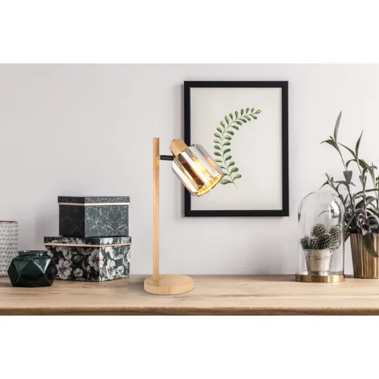 Globo Run barna-füstszínű  kristály asztali lámpa (GLO-50220146) E14 1 izzós IP20