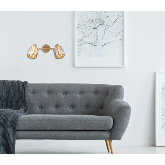 Globo Run barna-füstszínű  kristály mennyezeti lámpa (GLO-80040246) E14 2 izzós IP20