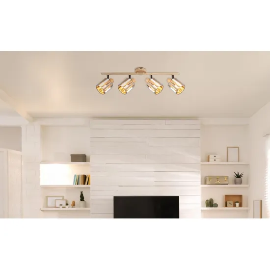 Globo Run barna-füstszínű  kristály mennyezeti lámpa (GLO-80040446) E14 4 izzós IP20