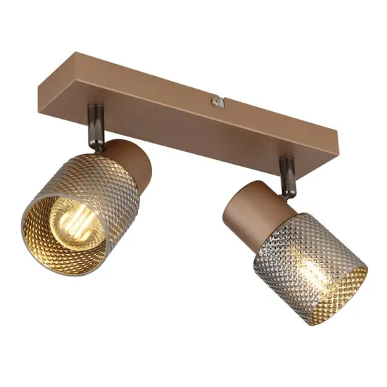 Globo Satella barna-füstszínű mennyezeti spotlámpa (GLO-54314-2) E14 2 izzós IP20