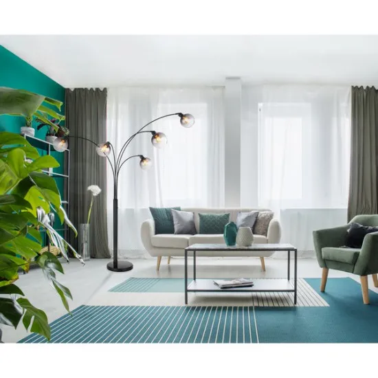 Globo Seymour fekete-füstszürke állólámpa (GLO-58228NBS) E27 5 izzós IP20