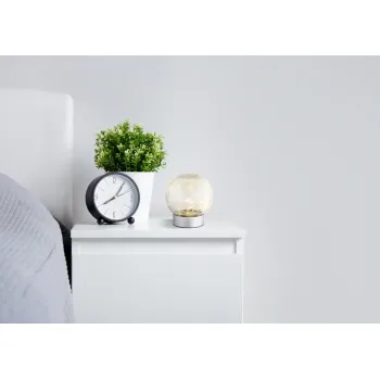 Globo Soona ezüst-átlátszó LED asztali lámpa (GLO-28078) LED 1 izzós IP44