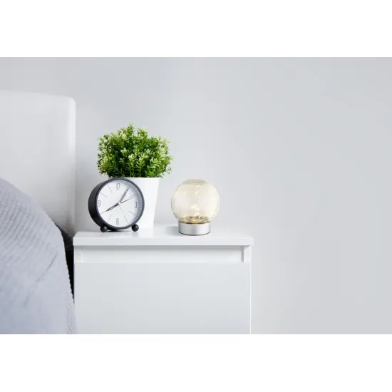 Globo Soona ezüst-átlátszó LED asztali lámpa (GLO-28078) LED 1 izzós IP44