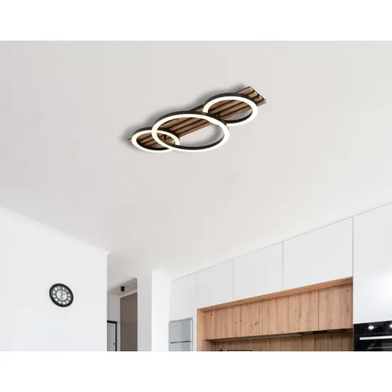 Globo Tisha fekete-barna LED mennyezeti lámpa (GLO-67353D3) LED 1 izzós IP20