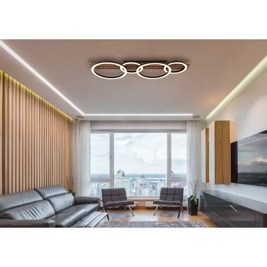 Globo Tisha fekete-barna LED mennyezeti lámpa (GLO-67353D4) LED 1 izzós IP20