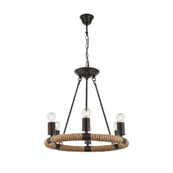 Globo Ulleu fekete-barna függesztett lámpa (GLO-69029-6) E27 6 izzós IP20