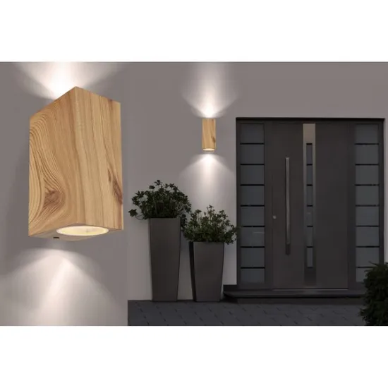 Globo Veronika barna-átlátszó kültéri fali lámpa (GLO-34164-2W) GU10 2 izzós IP44